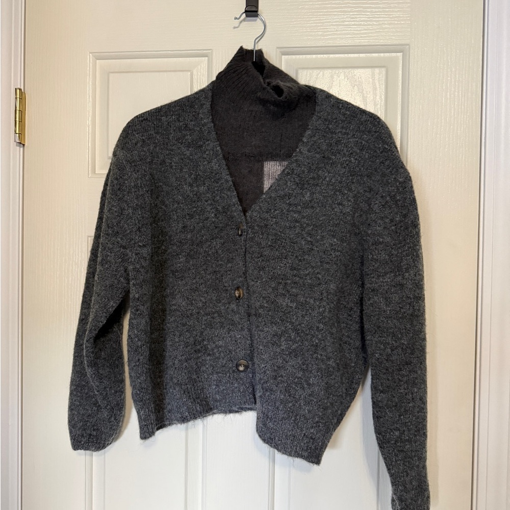 ZARA SEMI-SHEER DETAIL KNIT SWEATER